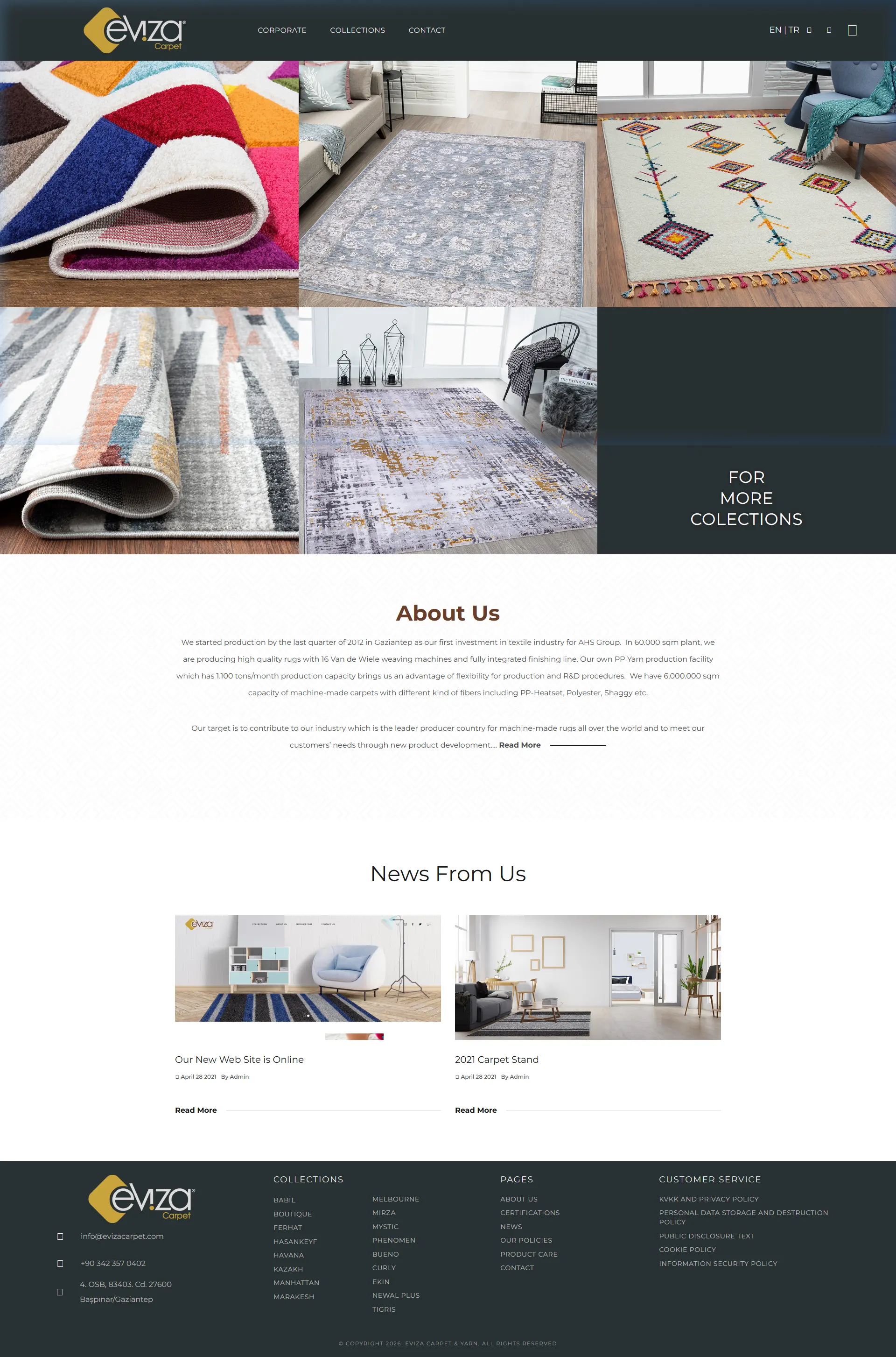 Eviza Carpet Kurumsal Web