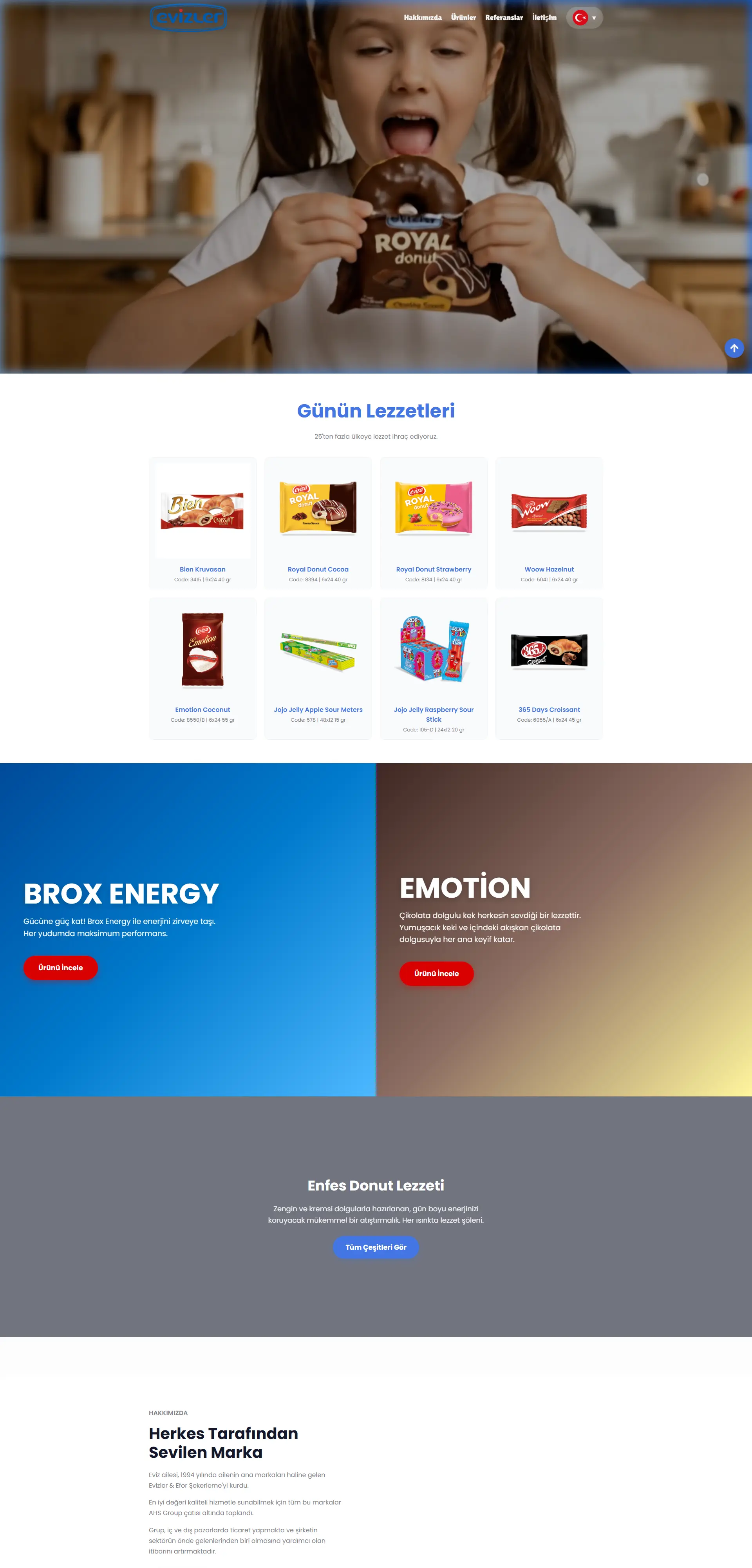 Evizler Gıda Kurumsal Web